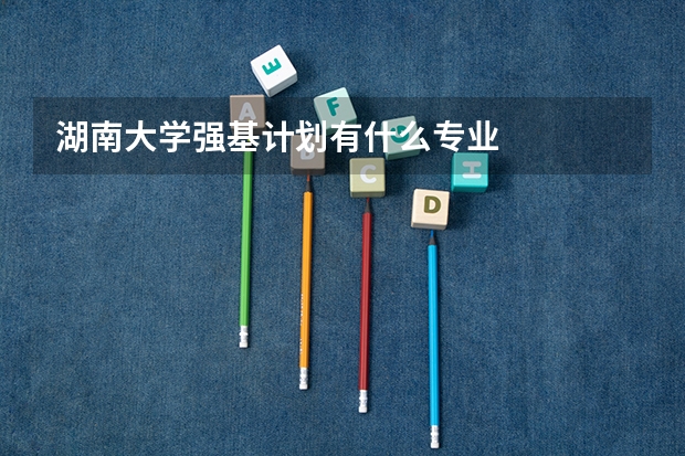 湖南大学强基计划有什么专业