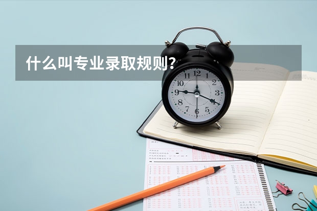 什么叫专业录取规则？