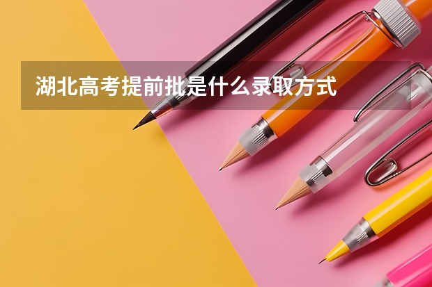 湖北高考提前批是什么录取方式