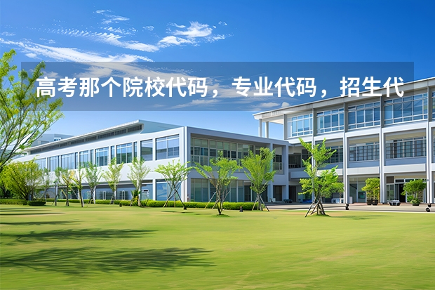 高考那个院校代码，专业代码，招生代码有什么区别