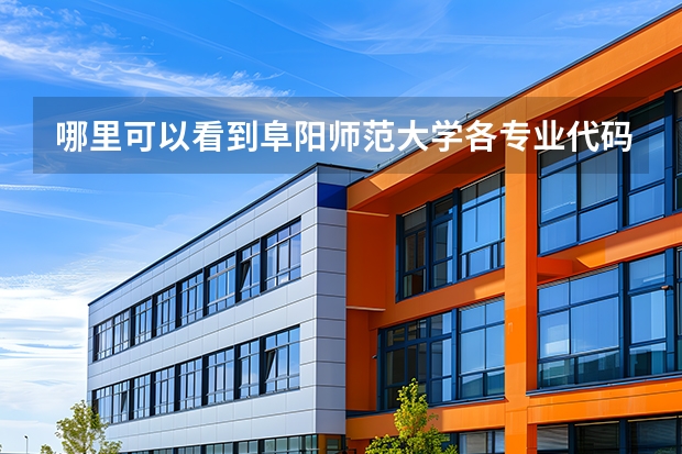 哪里可以看到阜阳师范大学各专业代码