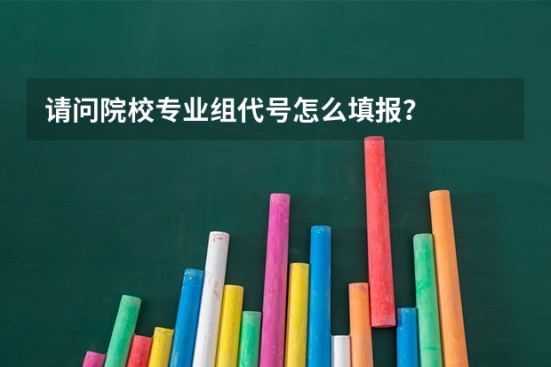 请问院校专业组代号怎么填报？