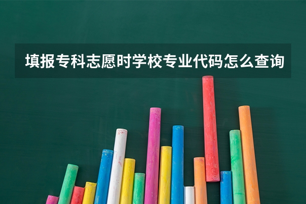 填报专科志愿时学校专业代码怎么查询