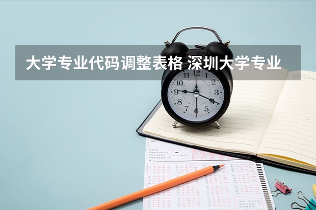 大学专业代码调整表格 深圳大学专业组代码
