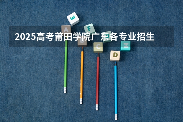 2025高考莆田学院广东各专业招生人数（2026参考）