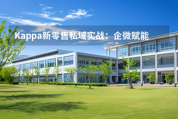 Kappa新零售私域实战：企微赋能导购沉淀百万会员资产